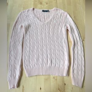 Polo Ralph Lauren pink cable knit sweater size medium